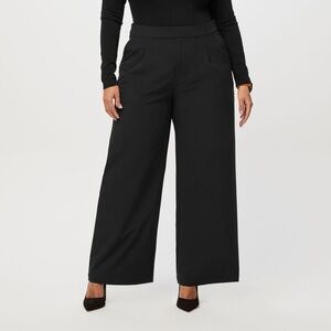 Figspro High Waisted Wide Leg Trousers Black Petite Large